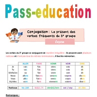 Le présent des verbes fréquents du 3e groupe Cours Leçon de