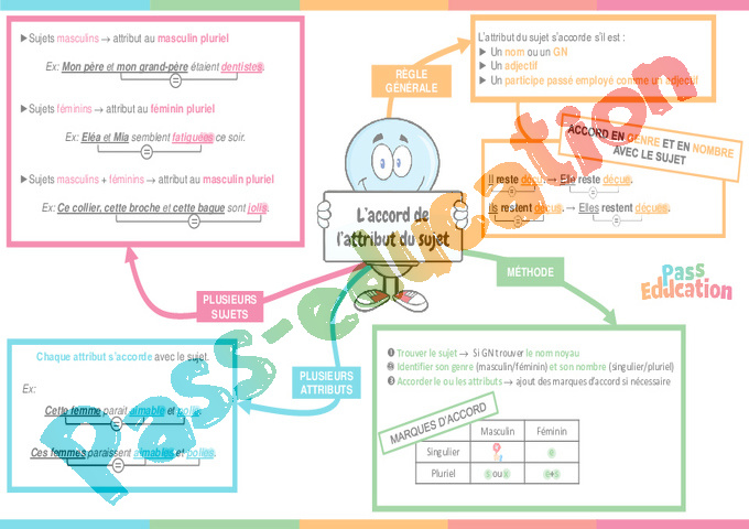 Laccord De Lattribut Du Sujet Valuation D Orthographe Eme