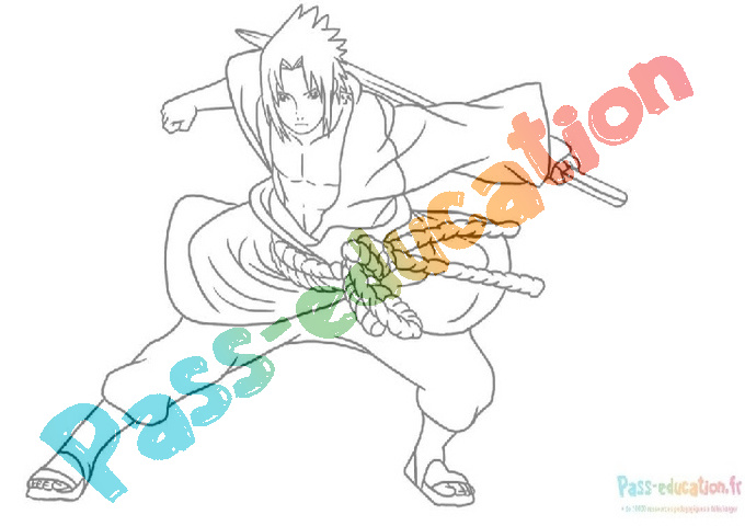 Coloriage Gratuit Sasuke Pdf Imprimer