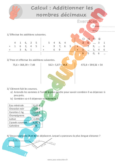 Exercice Addition De Nb D Cimaux