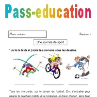 Une journée de sport - Lecture compréhension - Français : 1ere, 2eme ...
