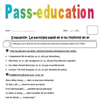 Participe Passe En E Ou L Infinitif En Er Examen Evaluation 5eme Primaire