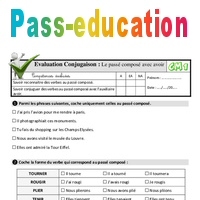 Le passé composé avec avoir - Examen Evaluation- Fiches QCM - Quiz ...