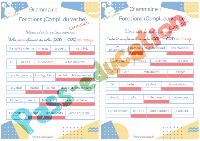 Cod Et Coi Exercices Pdf Avec Correction 3eme Complément du verbe (COD - COI) - Rituels - Grammaire : 2eme, 3eme