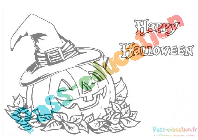 Coloriage gratuit : Halloween qui fait peur - PDF à imprimer