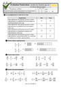 Evaluation Quiz / Qcm : Fractions simples et décimales et droite graduée : 4eme Primaire