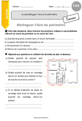 Comment distinguer l’aire et le périmètre - Exercices  : 5eme Primaire - PDF à imprimer