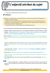 L’adjectif attribut du sujet - Soutien scolaire - Aide aux devoirs : 4eme Primaire - PDF à imprimer