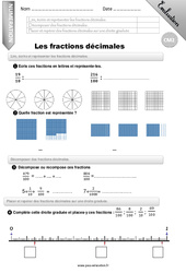 Lire, écrire et représenter les fractions décimales. - Examen Evaluation - Bilan : 5eme Primaire