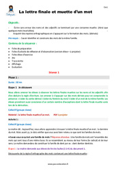 Lettre finale et muette d’un mot - Séquence - Fiche de préparation : 4eme Primaire - PDF à imprimer