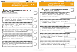 Documents d’autonomie  - Elève en répartition : 4eme Primaire - PDF à imprimer
