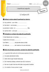 Comment identifier les adjectifs. - Exercices  : 3eme Primaire - PDF à imprimer