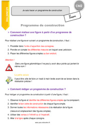 Comment tracer un programme de construction - Cours, Leçon : 5eme Primaire - PDF gratuit à imprimer