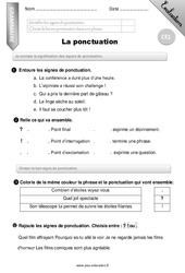 La ponctuation - Examen Evaluation - Bilan : 2eme Primaire - PDF à imprimer