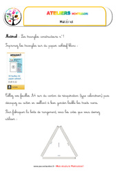 Triangles constructeurs - Vie sensorielle - Liste des matériaux : 2eme, 3eme Maternelle, 1ere, 2eme Primaire - PDF à imprimer
