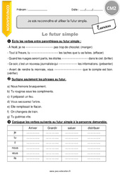 Futur simple - Exercices avec correction : 5eme Primaire - PDF à imprimer
