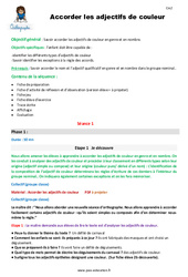 Accorder les adjectifs de couleur - Fiche de préparation : 5eme Primaire - PDF à imprimer