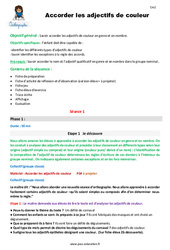 Séquence - Fiche de préparation Accorder les adjectifs de couleur - Séquence - Fiche de préparation : 5eme Primaire - PDF à imprimer