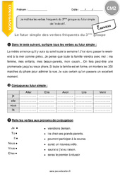 Futur simple des verbes fréquents du  groupe - Exercices  : 5eme Primaire - PDF à imprimer