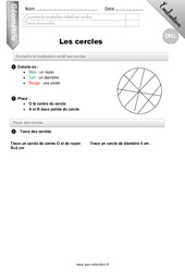 Cercles - Examen Evaluation - Bilan : 4eme Primaire - PDF à imprimer