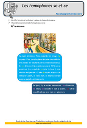 Homophones - se et - ce - Soutien scolaire - Aide aux devoirs : 4eme Primaire - PDF à imprimer