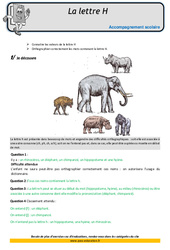 Lettre h - Soutien scolaire - Aide aux devoirs : 4eme Primaire - PDF à imprimer