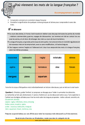 Mots de la langue française - Soutien scolaire - Aide aux devoirs : 4eme Primaire