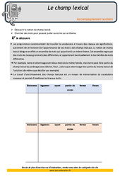 Champ lexical - Soutien scolaire - Aide aux devoirs : 5eme Primaire - PDF à imprimer