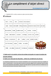 Complément d'objet direct - Soutien scolaire - Aide aux devoirs : 4eme Primaire - PDF à imprimer