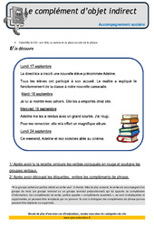 Complément d'objet indirect - Soutien scolaire - Aide aux devoirs : 4eme Primaire - PDF à imprimer