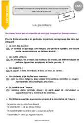 Champ lexical et vocabulaire de la peinture - Cours, Leçon : 5eme Primaire - PDF gratuit à imprimer