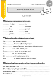 Verbes irréguliers au futur - Exercices  : 3eme Primaire - PDF à imprimer