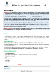Utiliser les accents et autres signes - Séquence - Fiche de préparation : 5eme Primaire - PDF à imprimer