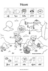 Scène pâques et exploitation pédagogique : 3eme Maternelle - Cycle Fondamental - PDF à imprimer