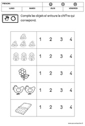 Mathématiques - Pâques : 1ere Maternelle - Cycle Fondamental - PDF à imprimer