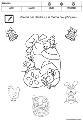 Coloriage - Pâques : 1ere Maternelle - Cycle Fondamental - PDF à imprimer