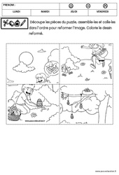 Puzzle de pâques : 1ere Maternelle - Cycle Fondamental - PDF à imprimer