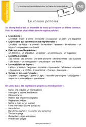 Vocabulaire du roman policier - Cours, Leçon : 5eme Primaire - PDF gratuit à imprimer