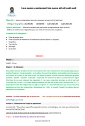 Mots contenant les sons - ai - eil - euil - ouil - Fiche de préparation : 4eme Primaire - PDF à imprimer