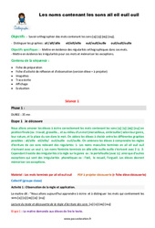 Séquence - Fiche de préparation Mots contenant les sons - ai - eil - euil - ouil - Séquence - Fiche de préparation : 4eme Primaire - PDF à imprimer