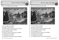 Paysage de montagne - Je lis un texte, une image - Exercices de lecture : 2eme Primaire - PDF à imprimer