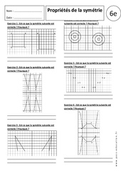 Propriétés de la symétrie - Exercices corrigés - Symétrie axiale : 6eme Primaire - PDF à imprimer