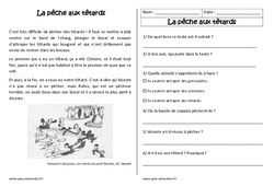 La pêche aux têtards - Récit - Lecture compréhension : 2eme Primaire - PDF à imprimer