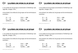 Présent des verbes du 1er groupe - Cours, Leçon : 2eme Primaire - PDF gratuit à imprimer