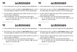 Dictionnaire - Cours, Leçon : 2eme Primaire - PDF gratuit à imprimer