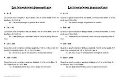 Homophones grammaticaux - Cours, Leçon : 2eme Primaire - PDF gratuit à imprimer