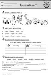 Exercices - Son [j] - i - y - Etude des sons : 2eme Primaire - PDF à imprimer