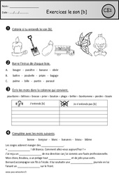 Exercices - Son b - Etude des sons : 2eme Primaire - PDF à imprimer