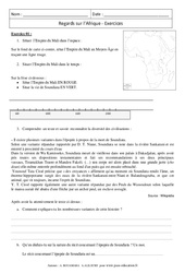 Regards sur l’Afrique - Exercices corrigés : 1ere Secondaire - PDF à imprimer