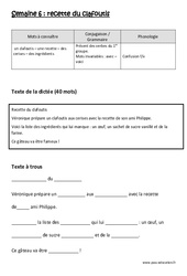 Recette du clafoutis - Dictée préparée - Semaine 6 : 2eme Primaire - PDF à imprimer